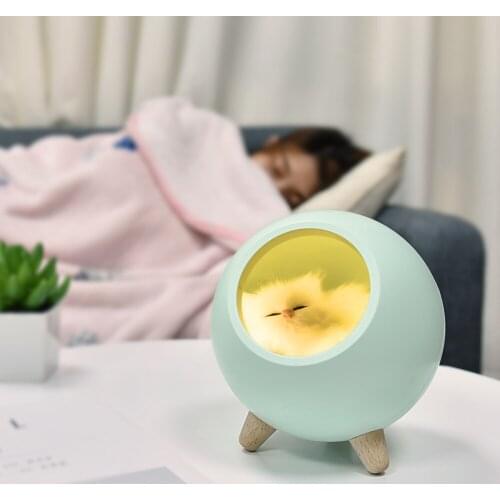 Touch Dimming Kitten Night Light Cute House for Kids Baby Bedroom Bedside Charging Lamp Creative Gift Cats Home Atmosphere Light