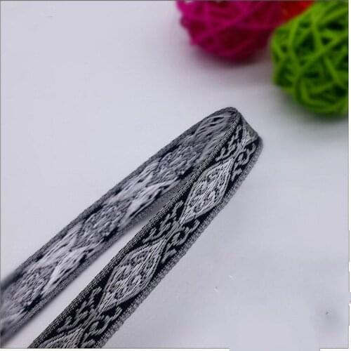 New 1cm wide Restoring ancient ways Silve rpolyester ribbon DIY Clothing decoration materials backpack accessories (1 meter/lot)