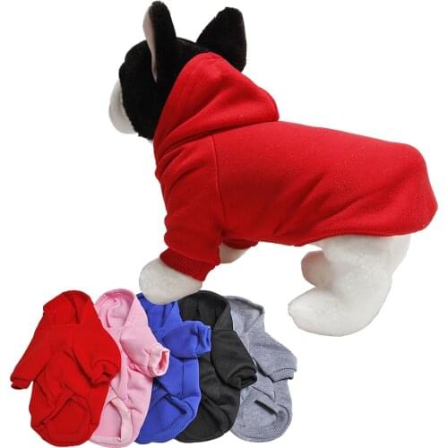 Pet Dog Cat Clothes Solid Color Sweatshirts Warm Shirt Polyester Hoodied Puppies Kitten Spring Autumn Casual Sports Hoodie