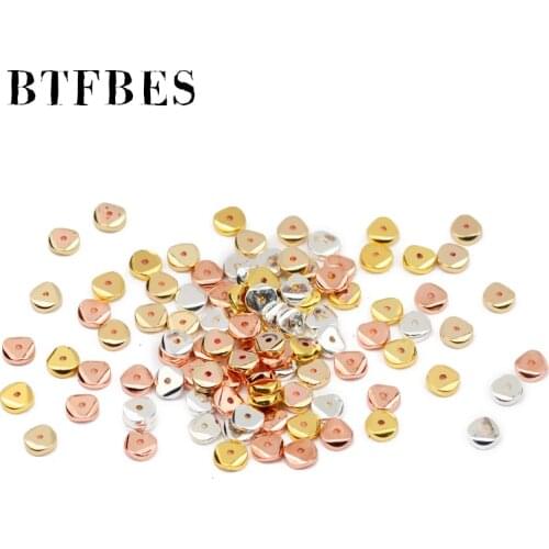 Wholesale Flat round Hematite Natural Stone Gold Silvers Waves 6mm Spacers Loose Beads For Jewelry bracelets Making Diy