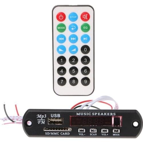 MP3 Decoder Board Remote Control USB MP3 WAV MMC TF Card FM Cut Memory