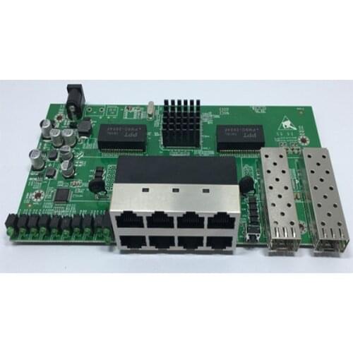 POE reverse switch board, with 8 ports RJ45 10/100/1000M + 2 ports SFP, can be made manageable or not manageable