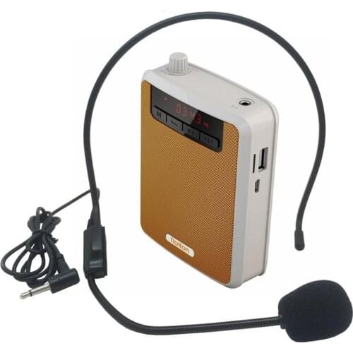 Portable Voice Megaphone Amplifier Waist Band Clip Support FM Radio TF MP3 Speaker Power bank Tour Guides, Teachers K300