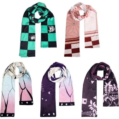 Demon Slayer Kochou Shinobu Cosplay Scarf Kamado Tanjirou Kamado Nezuko 190cm Creative Soft Scarves Costumes for Autumn