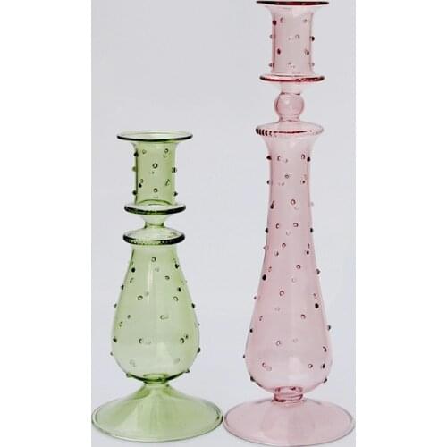 Glass Candle Holder For Wedding Decorations Candlestick Romantic Vintage Candle Stand Candle Holders Modern