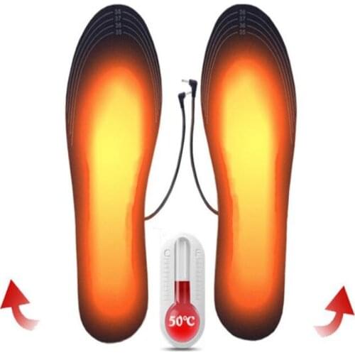USB Heated Shoe Insoles Feet Warm Sock Pad Mat Electrically Heating Insoles Washable Warm Thermal Insoles Unisex Cutting Pads