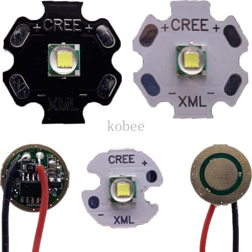 Cree XM-L LED T6 White 6000K Light with 20mm star pcb+ 3.7V 5modes led Driver +T6 15degree led Lens with Base Holder kit
