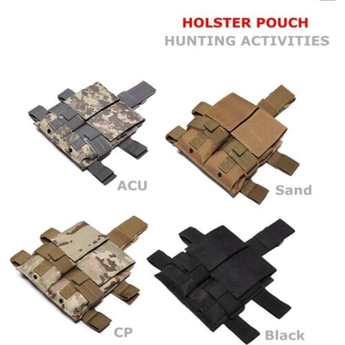 Tactical Military Nylon Double MOLLE Adjustable Magazine Pouch Airsoft Pistol Leg Magazine Pouch Case For 7.62mm Universal Rifle
