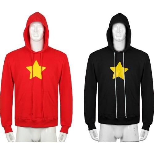 Steven Universe Hoodie Steven Universe Rose Quartz Star Printed Pure Color Hooded Unisex Cosplay Outfits