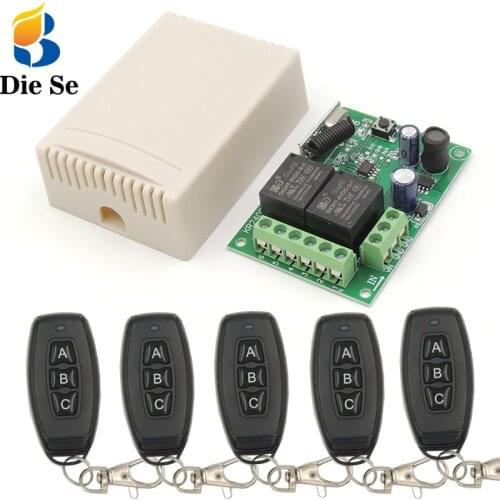 433Mhz Universal Wireless Remote Control DC 5V~30V 10A 2CH rf Relay Receiver and Transmitter for Electric curtains\ Sliding door
