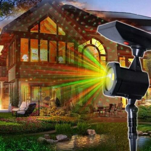 Solar Powered Rotating LED Laser Projector Moving Disco Light Waterproof Christmas Stage Lights Outdoor Garden Landscape Lamp