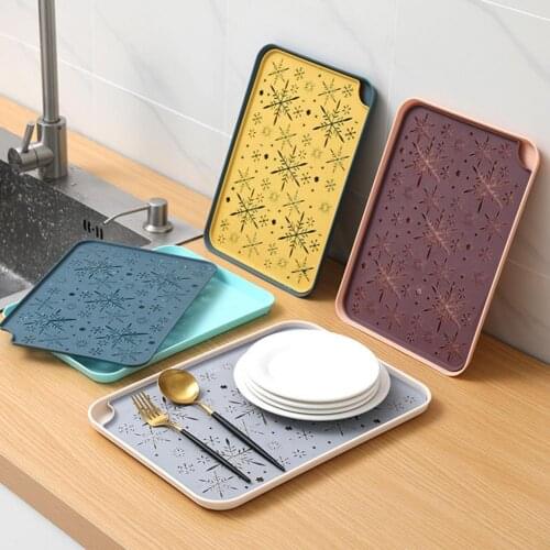 Storage Tray Eco-friendly Hollow Pattern Plastic Rectangular Dessert Tray Supplies for Home Kitchen Storage Trays Organization
