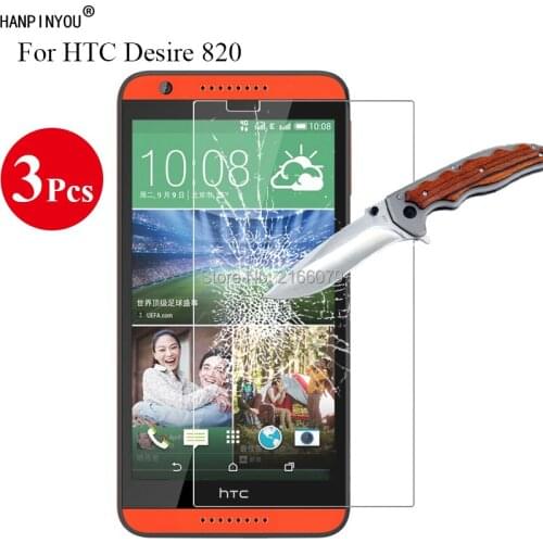 3 Pcs/Lot New 9H 2.5D Tempered Glass Screen Protector For HTC Desire 820 820G+ 820s 820q 5.5" Protective Film + Clean Tools