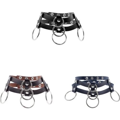 Vintage Cosplay PU Leather Clavicle Chains Neck Necklace For Women Harajuku Gothic Rivets Choker Collars Punk Necklace Jewelry