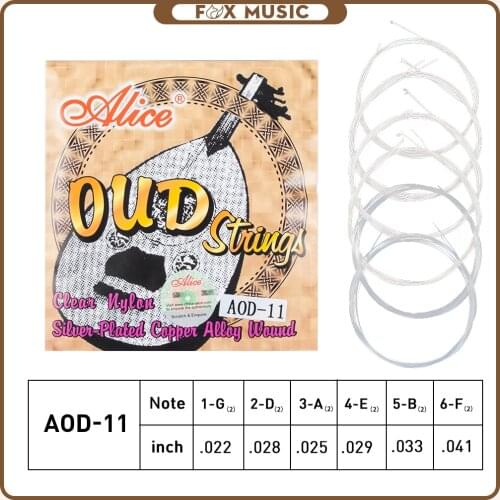 1 set Alice OUD Strings AOD-11 Set Silver-Plated Copper Wound White Clear Nylon for Classical Guitar Instrument Accessories