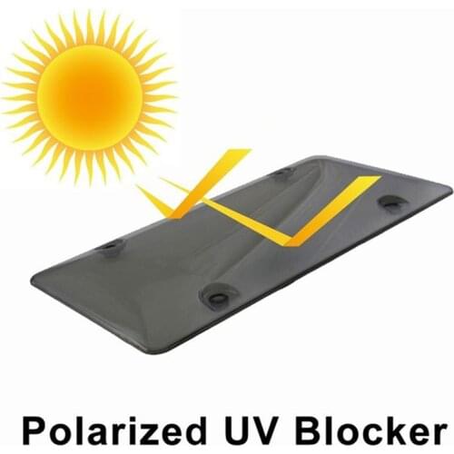 1PC Smoked Clear License Plate Cover Frame Shield Tinted Bubbled Flat Car