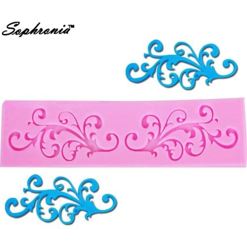 10pcs/set F1041 Leaf Flower Cake Fondant Mold Cake Decorating Tools Cake Border Silicone Embossed Molds Chocolate Baking Moulds