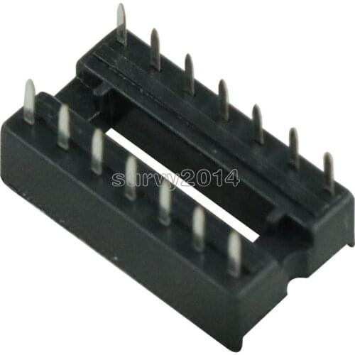 10PCS NEW 14pin DIP IC Socket Adaptor Solder Type Socket Pitch Dual Wipe Contact