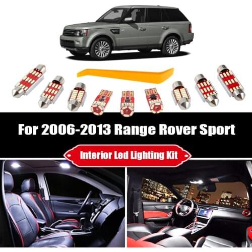 16PCS Canbus For 2006-2012 2013 Land Rover Range Rover Sport White Canbus LED Car Light Interior Kit Map Dome License Lamp