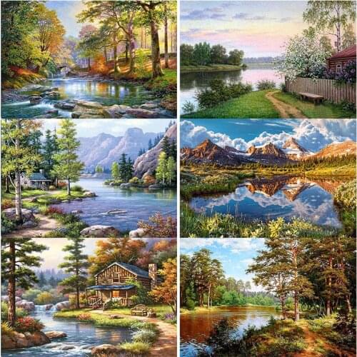 DIY Diamond Embroidery Mountain Landscape Diamond Painting 5D Natural Scenery New Arrival Room Decoration