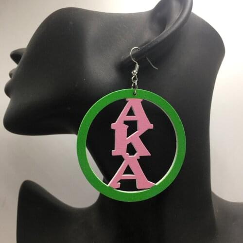 Free Shipping! AKA Wooden Printing Earrings