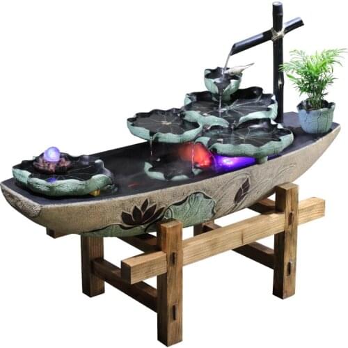 TT Large Rockery Fengshui Wheel Floor Ornaments Water Fountain Living Room Courtyard Indoor Humidifier
