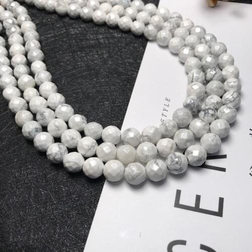 High quality white Natural stone section Beads Pick Size Loose Bead 6mm 8mm For charm Handmade bracelets DIY personality Jewelr