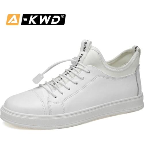 Fashion Elastic Band Mens Shoes Casual Leather White Black Slip-ons Leather Shoe Breathable Sneakers Men Elevator Shoes for Men