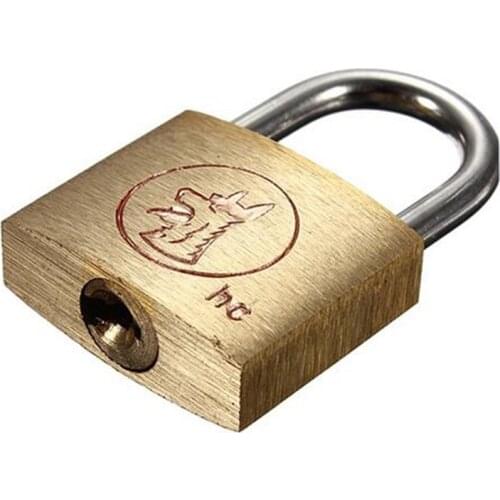 Brass Padlock Long Shackle Travel Luggage/Suitcase/Gate Lock Security 3 Keys Durable About 20x30.5x7mm Loop diameter 2.5mm