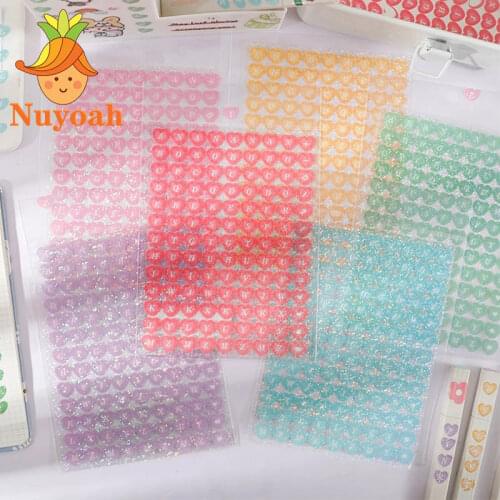 Laser Bling Letter Alphabet Sticker Cute Love Heart Stickers DIY Scrapbooking Planner Notebook Journal Kawaii Deco Stationery