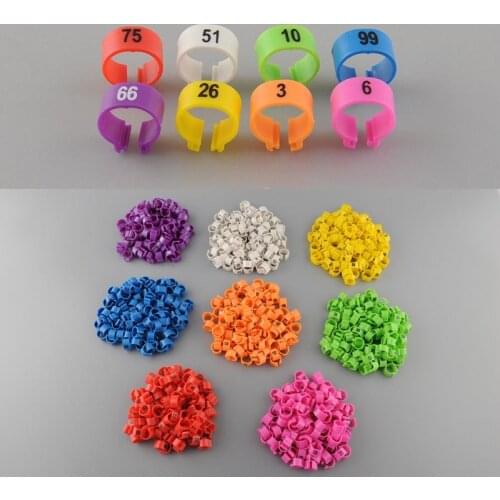 100Pcs 1-100 Numbered Poultry Leg Bands Inner Diameter 10.5 mm 12.5 mm Digital Bird Foot Ring Pigeon Pet Product Bird Appliances