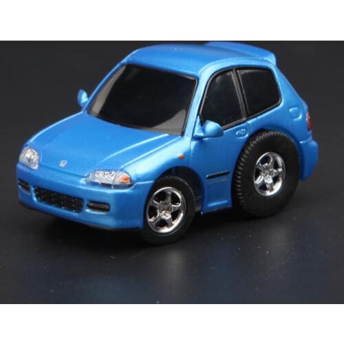 Diecast Alloy Tiny Vehicle Civic Honda EG6 Blue Pull Back Car Model Metal Toys Adult Collection Decoration Display Ornament Gift