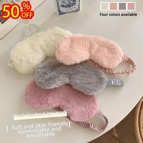 Sleep mask Face Cute Soft Plush Eyes bandage Eyepatch Cover Health Travel Night sleeping eye mask silk for women