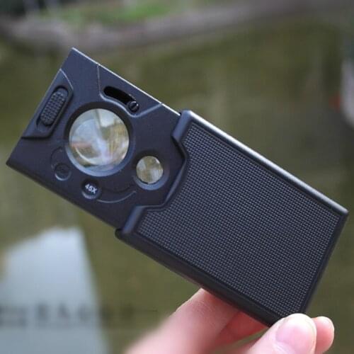 30X 40X, 60X Pull-Type Multifunctional Gift Magnifier with LED Lights Reading Glass Currency Detecting Jewelry Identifying loupe