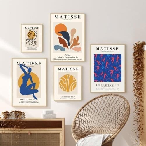 Henri Matisse Posters and Prints Nordic Modern Canvas Painting Exhibition Gallery Museum Wall Art Picture for Living Room Decor