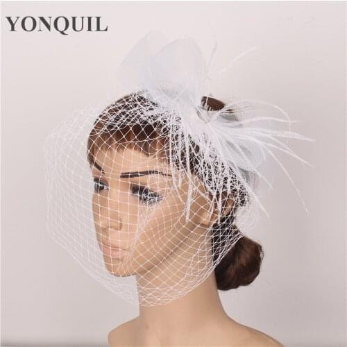 Multiple Colors Avaliable Bowknot Hair Fascinators Hats Accessories Great Feather Wedding Headwear Party Bridal Veils Headwear