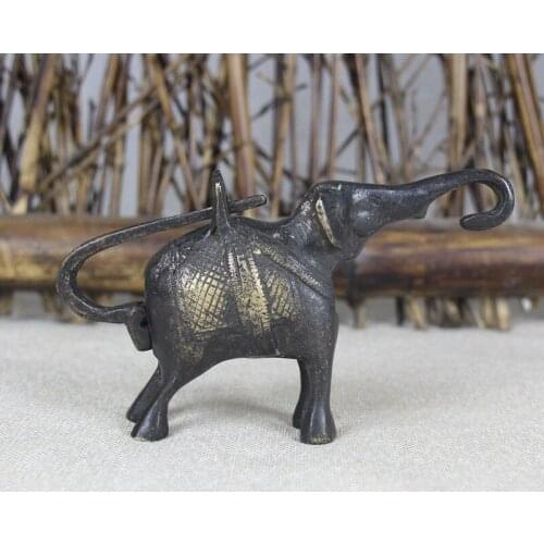 New bronze Buddha collection antique craft ornament decoration brass lock elephant