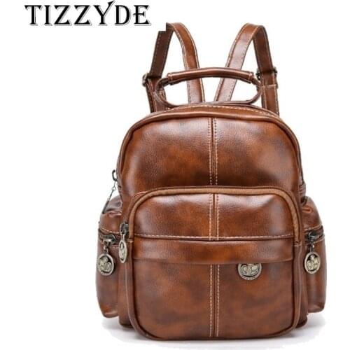 2019 New Fashion Vintage Women Leather Backpacks Preppy Style School Bags Casual Lady Bag Backpacks For Teenage Girls XH420Z-C