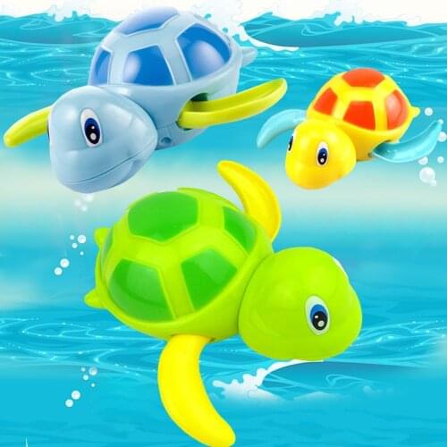 New Newborn Cute Cartoon Animal Tortoise Baby Bath Toy Infant Swim Turtle Chain Clockwork Classic Toys Kid Educational Toys