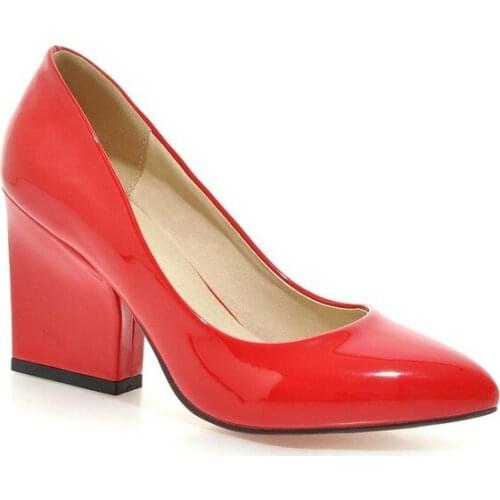 The spring of 2017 the new high with thick with fashionable pointed single joker 43 womens shoe size code 33-1220