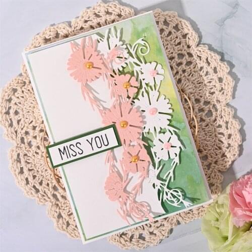 New Corner Daisy Rectangle Flower Border 2021 Metal Cutting Dies For DIY Scrapbooking Decor Embossing Card Making Craft Handmade