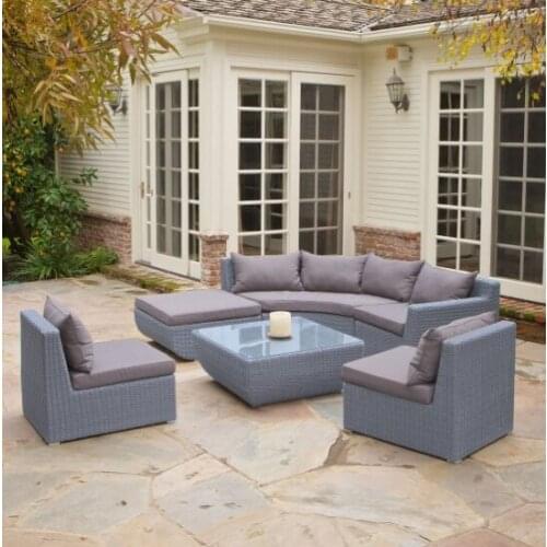New design nice patio furniture grey sectional sofa rattan sofa sets