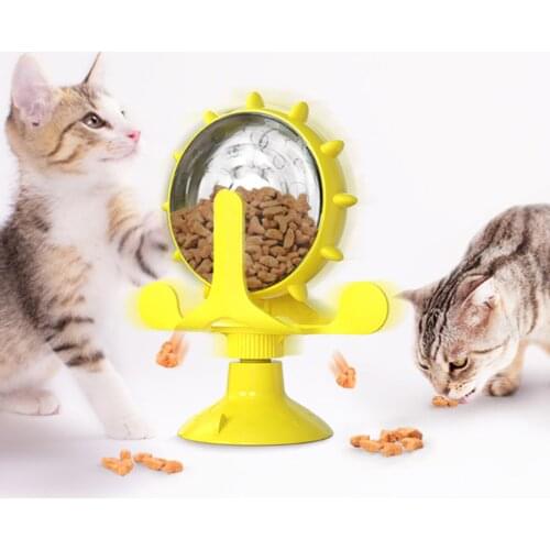New Pet Dog Cat Slow Food Dispenser Feeder Leaking Device Windmill Turntable Interactive Puzzle Toys For Cats Dogs Pet Supplies