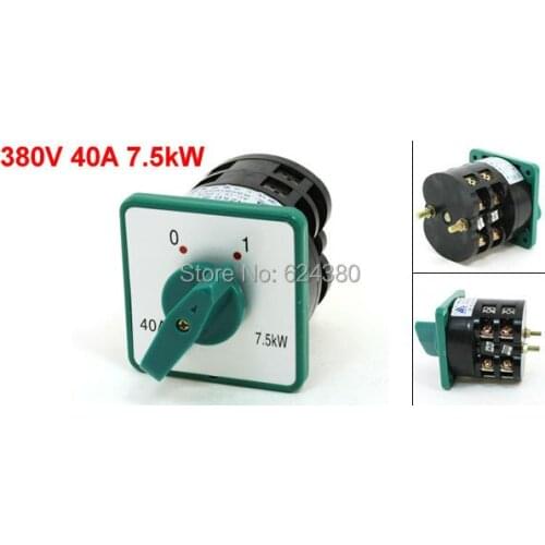 HZ5D-40/7.5 L03 380V 40A 7.5kW Panel Mount Two 2 Position Universal Rotary Cam Combination Changeover Switch 8 Screw Terminals