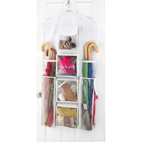 Hanging Handbag Organizer For Wardrobe Closet Transparent Storage Bag Door Wall Clear Sundry Bag Christmas Decorations