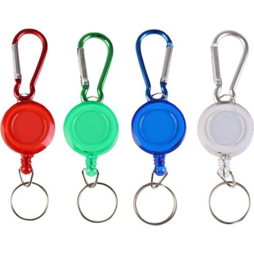 Portable Fly Fishing Rope Tape Measure Tools Retractor Keychain Retractable Reel Badge Holder Fly Fishing Carabiner Clip