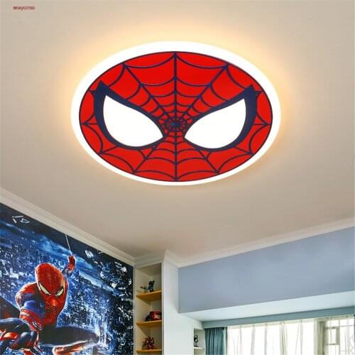 Children Cartoon Spider Hero Led Ceiling Lamp For Kids Bedroom Study Nursery Corridor 36W 45W Indoor Home Deco Lighting Fixtures