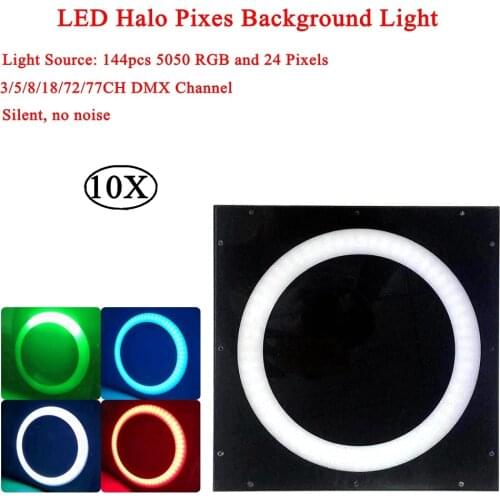 10Pcs/Lot RGB LED Professional Stage Lamp LED Halo Pixels Background Light DMX LED Par Dj Equipment KTV LED Light Disco Party