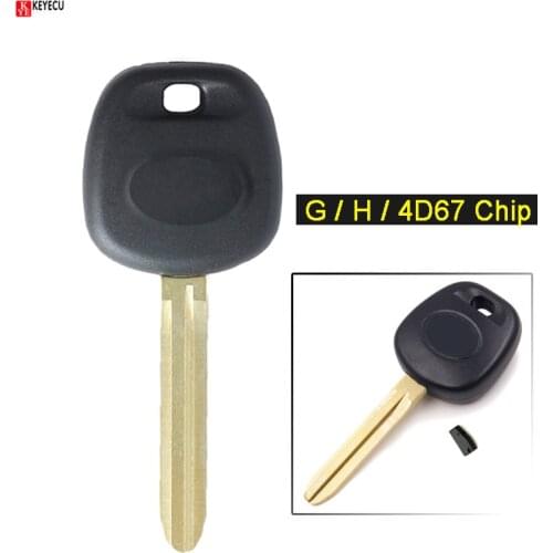 KEYECU Replacement Transponder Ignition Car Key Fob H (8A)/ G/ 4D67 Chip for Toyota FJ Crusier Venza Yaris Tundra Sienna RAV4