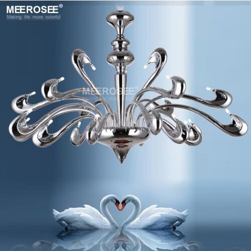 Modern Beautiful Swam Chandelier G4 Lampholder Hanging Light Fixture Lamp Light Chrome Color Drop Lustre for Living room Hotel